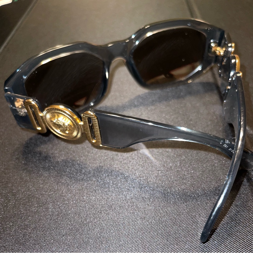 Authentic Versace Black Sunglasses With Gold Accents